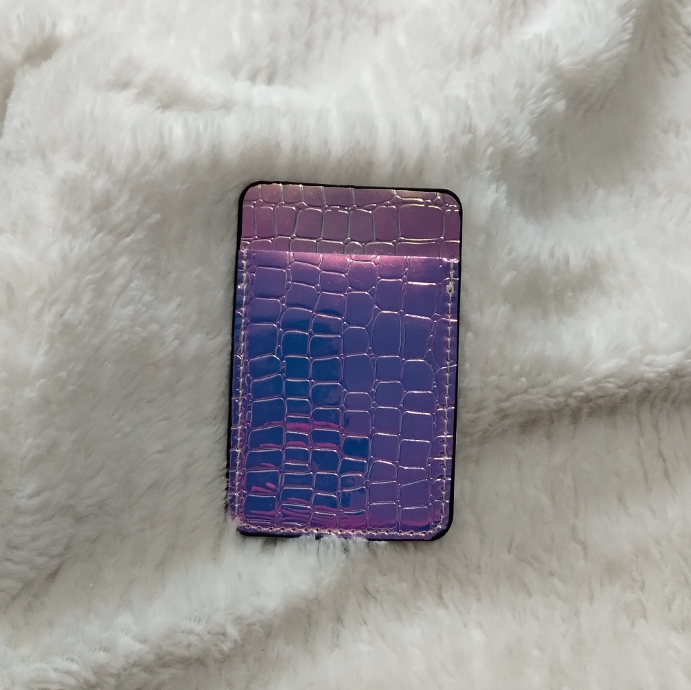 NWT Simply Southern Purple Metallic Holographic Card Holder/Phone Sleeve